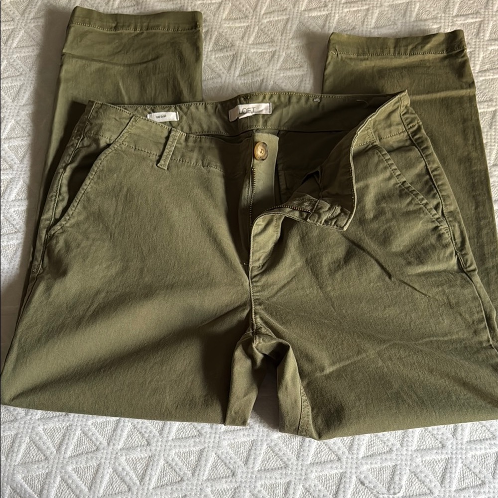 LOFT Sage Green Slim Pants